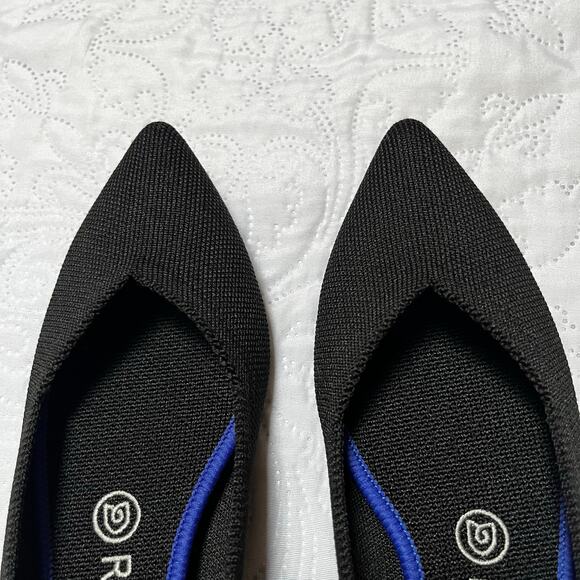 Rothy’s Pointed Toe Ballet Flats Solid Black Size 7.5 - Picture 2 of 5